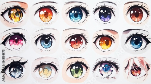 Anime Eyes Collection: A Vibrant Showcase of Diverse Eye Colors and Styles