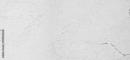 Rough white concrete wall with cracks and plaster texture. Perfect for backgrounds, construction, and architectural designs.
