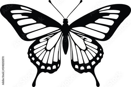 Butterfly silhouette eps transparent black and white print