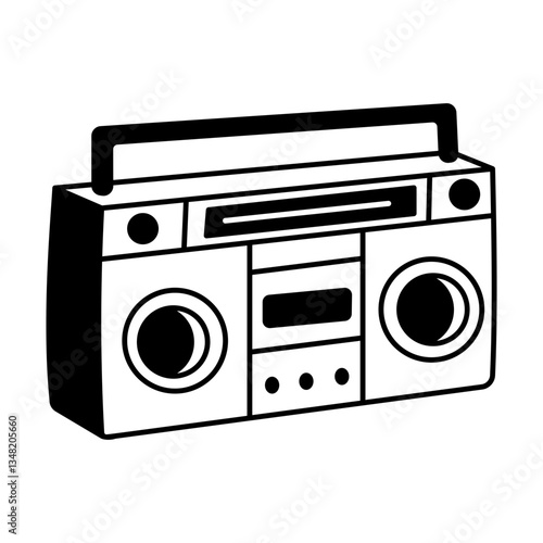 Doodle vector illustration depicting a stereo player 

