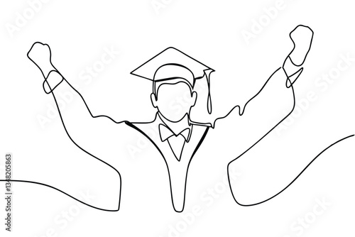 Triumphant Graduate Celebrates Academic Achievement, Success, and Future