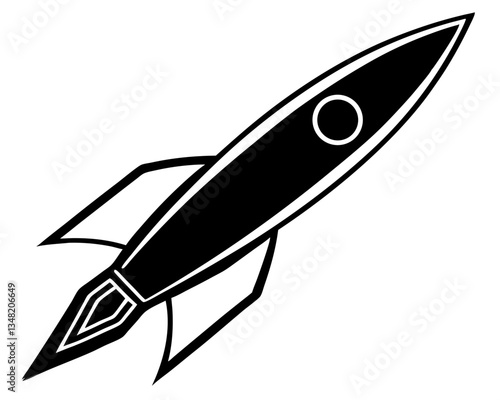 creative Rocket silhouette vector illustration isolated on white background