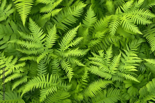 Lush fern foliage background, nature backdrop, vibrant green, seamless pattern,  for website/app