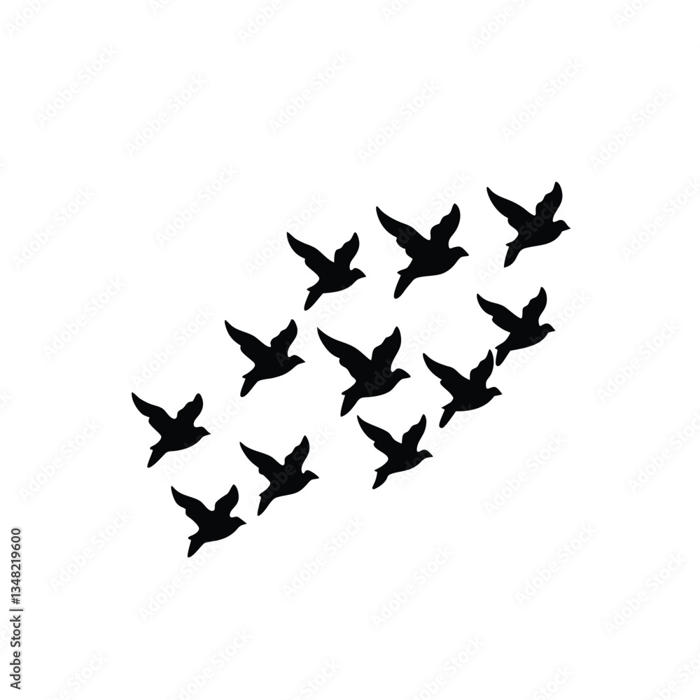 silhouette vector illustration of a flying birds silhouette vector illustration of a flying birds