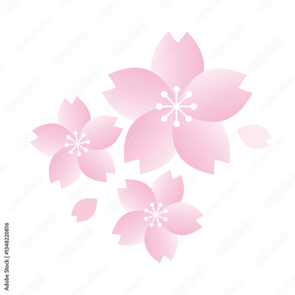 桜と花びらのイラスト 桜と花びらのイラスト