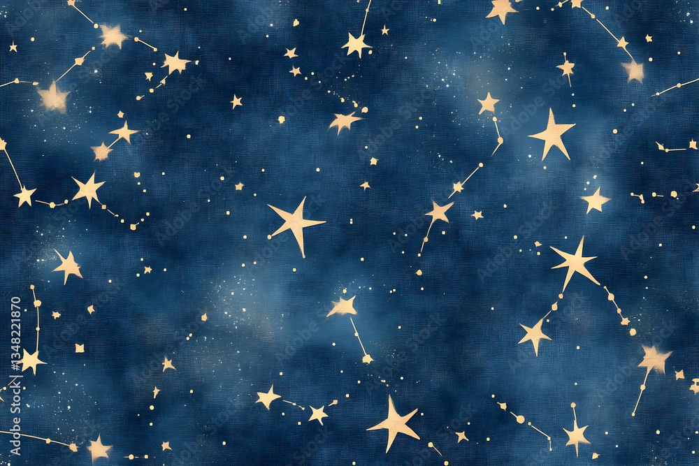 A Celestial Symphony, Golden Constellations Dance Across a Midnight Sky A Celestial Symphony, Golden Constellations Dance Across a Midnight Sky