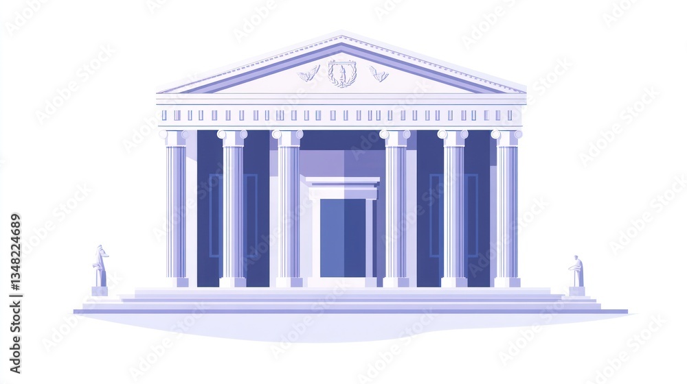 Classic Building Illustration, Front View, Governmental, Public, Use Stock Photo Classic Building Illustration, Front View, Governmental, Public, Use Stock Photo