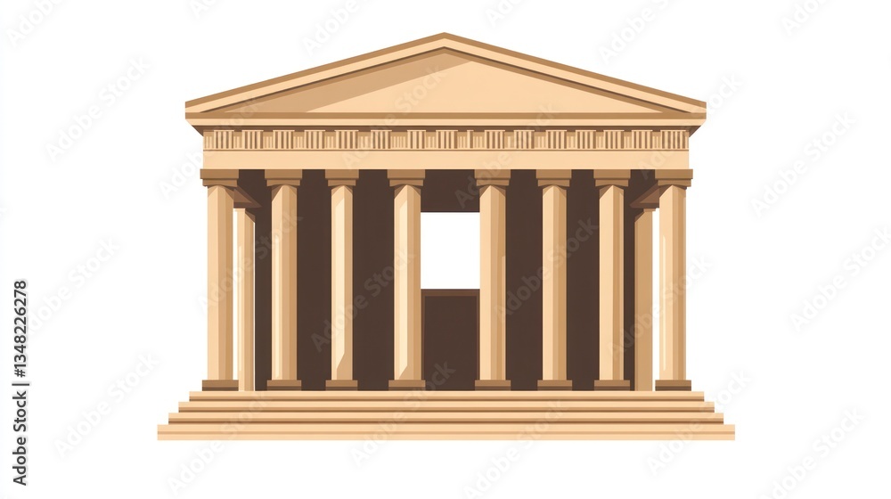 Fototapeta premium Classic Greek Temple Illustration (1)