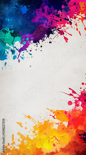Vibrant paint splashes create abstract art creative studio digital artwork colorful environment artistic perspective