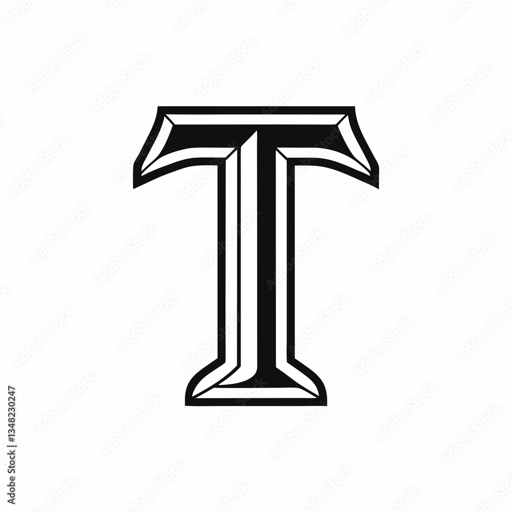 Stylish Letter T Vector Logo Designed With Sharp Lines and Bold Features on a Clean White Background for Versatile Branding Generative AI Stylish Letter T Vector Logo Designed With Sharp Lines and Bold Features on a Clean White Background for Versatile Branding Generative AI