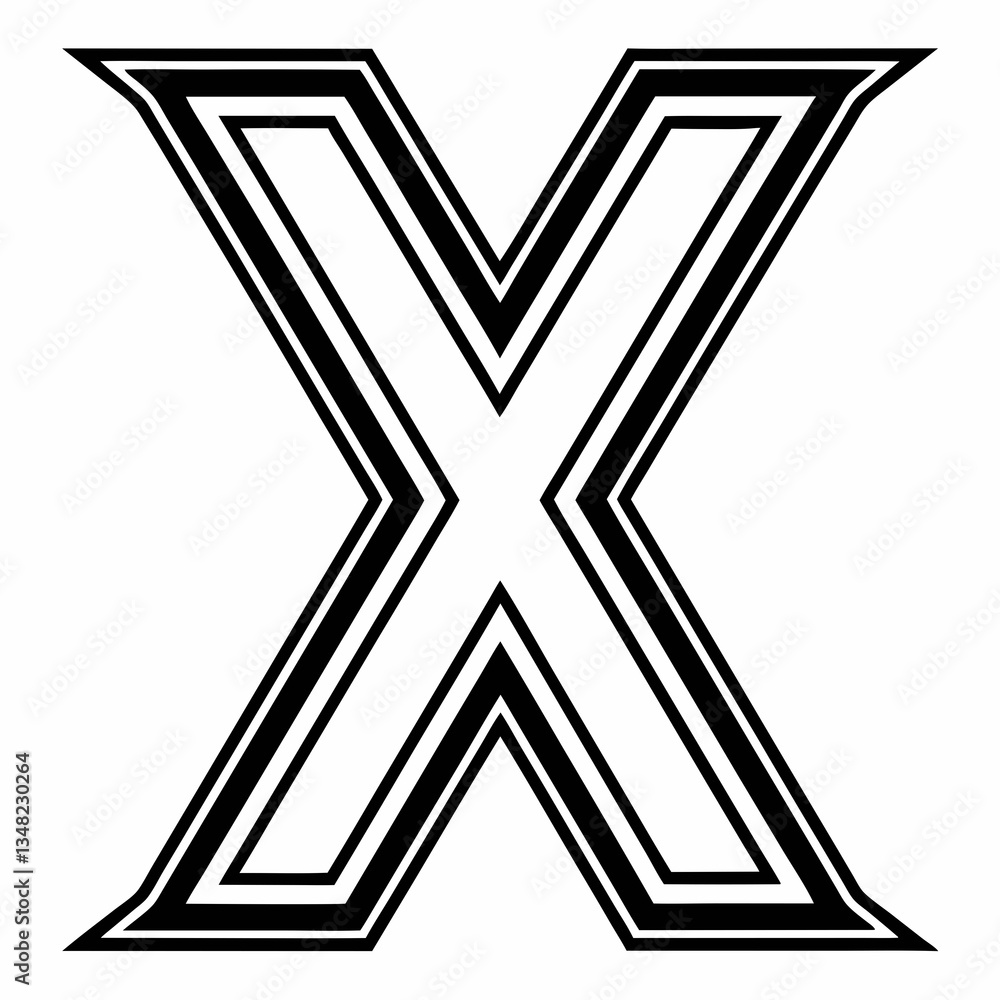 Creative Letter X Vector Logo Design Isolated on a White Background With Layered Outlines for a Modern Look Generative AI Creative Letter X Vector Logo Design Isolated on a White Background With Layered Outlines for a Modern Look Generative AI