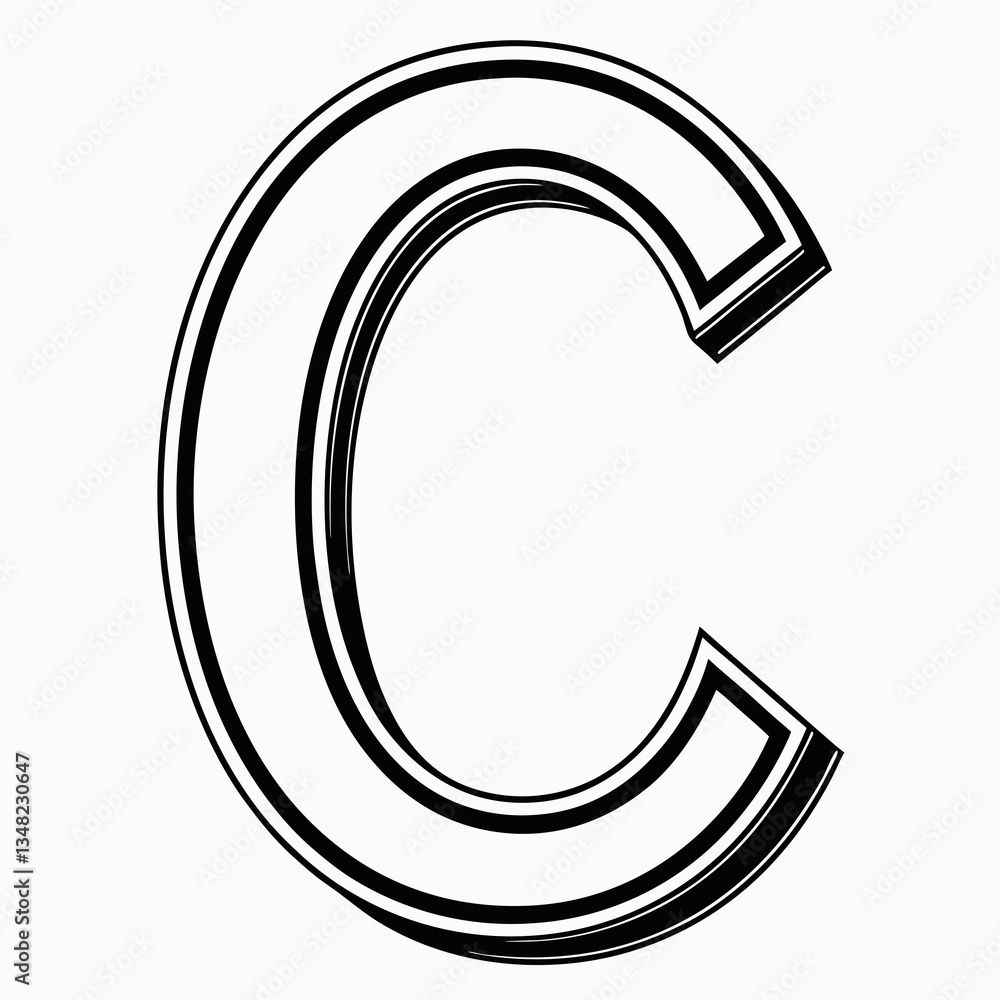 Vector Logo Design Featuring a Bold Letter C, Isolated on a Clean White Background for Versatile Branding and Graphic Use Generative AI Vector Logo Design Featuring a Bold Letter C, Isolated on a Clean White Background for Versatile Branding and Graphic Use Generative AI