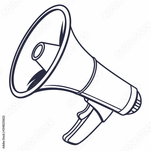 Detailed Vector Illustration of a Megaphone Showcasing the Design and Functionality of This Essential Communication Tool Generative AI