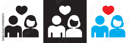 Family icon . Vector illustration. isolated on white and black background. EPS 10