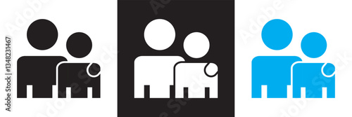 Family icon . Vector illustration. isolated on white and black background. EPS 10