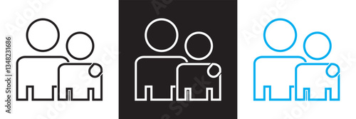 Family icon . Vector illustration. isolated on white and black background. EPS 10