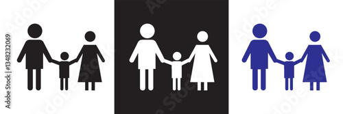 Family icon . Vector illustration. isolated on white and black background. EPS 10