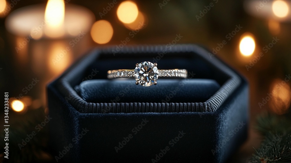 Sparkling Diamond Ring in Velvet Box Sparkling Diamond Ring in Velvet Box