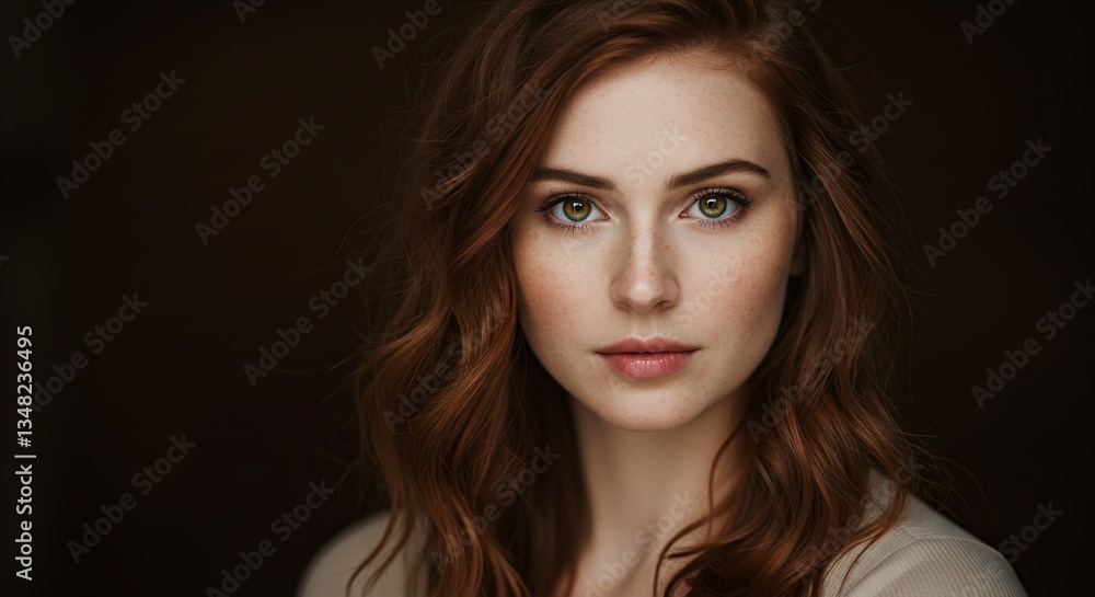 Fototapeta premium Artistic Silhouette: Wavy Hair and Blurred Face with Contrast Lighting