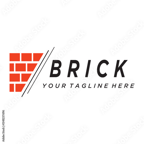 creative brick logo designs for buildings, architectural buildings, civil engineering, building materials shops