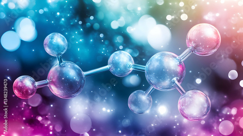 Colorful Molecular Structure - Biochemistry Visualization