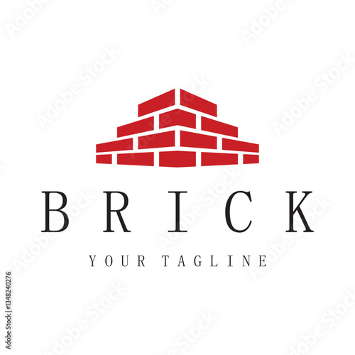 creative brick logo designs for buildings, architectural buildings, civil engineering, building materials shops