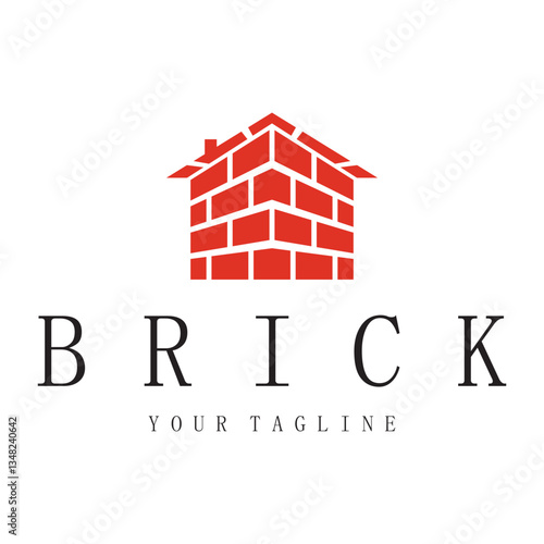 creative brick logo designs for buildings, architectural buildings, civil engineering, building materials shops