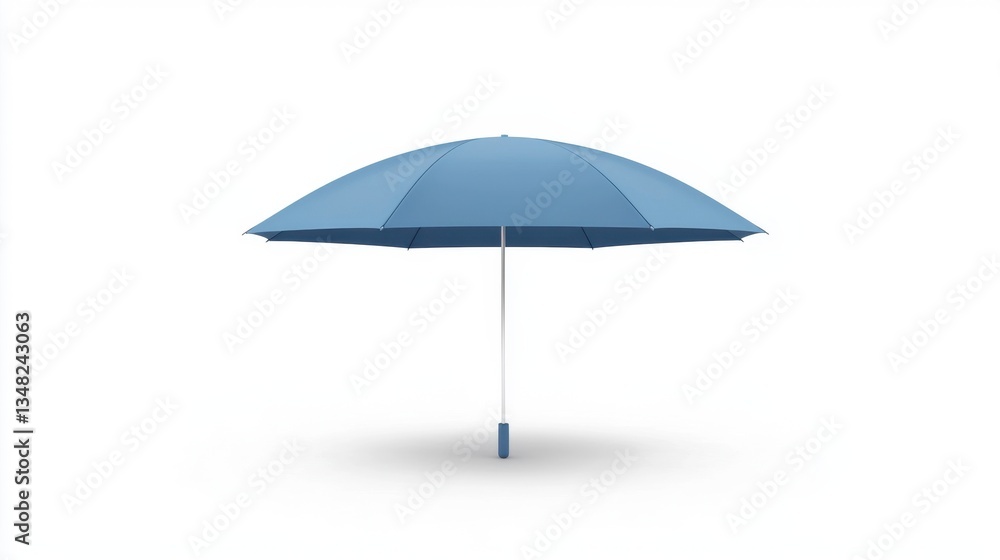 Obraz premium Blue Umbrella on White Background for Minimalist Design Concepts