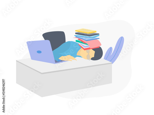 Risk of overwork and control it, vector illustration for web, presentation slides, print, etc