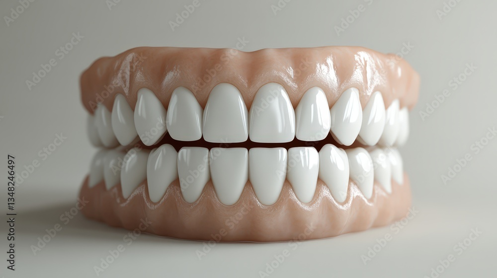 Fototapeta premium Perfect Healthy Human Teeth Full Set of White Bright Smile Dental Model