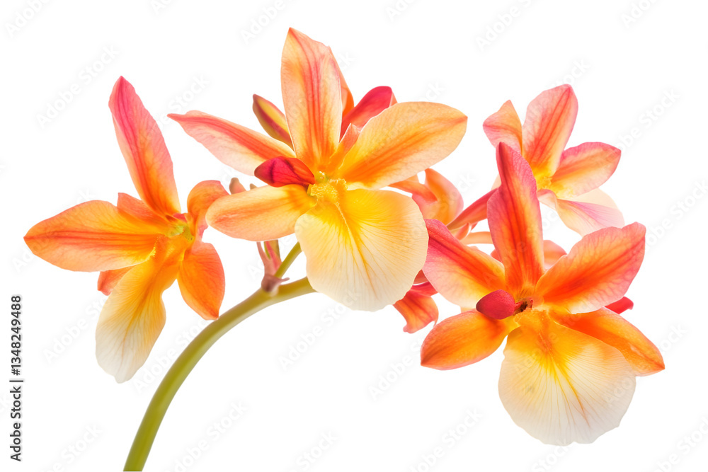 Fototapeta premium Orange And Pink Orchid Flowers Closeup