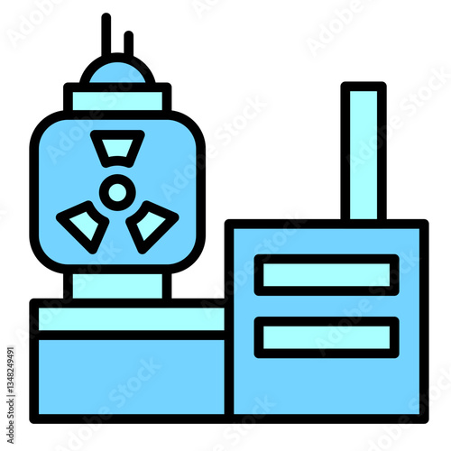 Nuclear Reactor blue icon