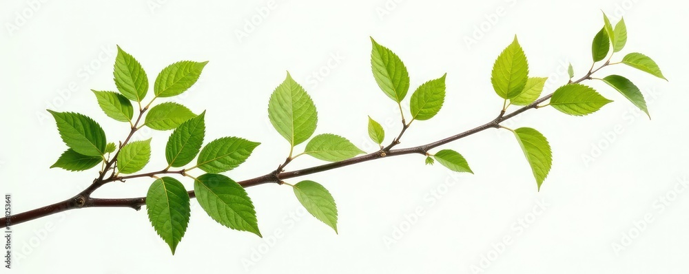 Obraz premium Isolated branches on a white background with intricate details, leafy, photography