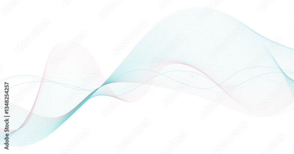 Abstract flowing wave lines background stock illustration