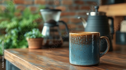 Coffee Mug on Wooden Table