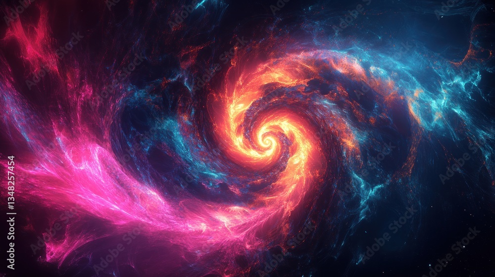 Cosmic Swirl: A Nebula's Fiery Dance Cosmic Swirl: A Nebula's Fiery Dance