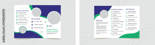 Professional medical healthcare trifold brochure design template 