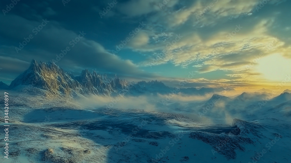 Fototapeta premium Stunning 8K Ultra HD Winter Landscape in the Mountains.