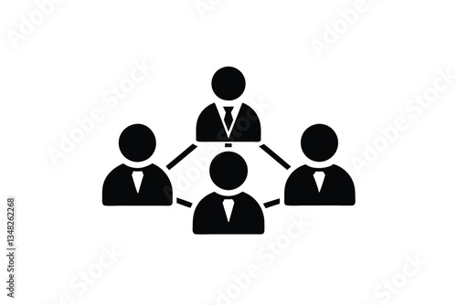 Teamwork Leadership Network Collaboration Business Hierarchy Management Structure Icon