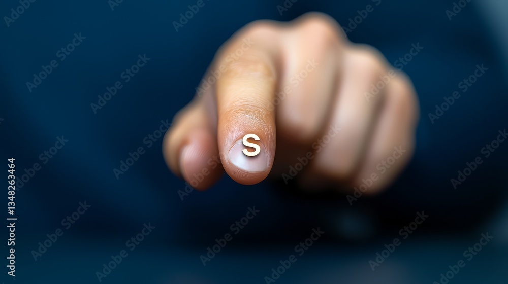Fototapeta premium Engaging portrait, person pointing directly at viewer, creating connection and focus