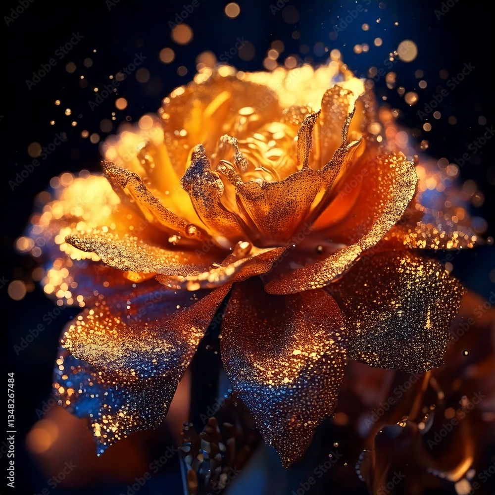 Fototapeta premium golden bow on black background