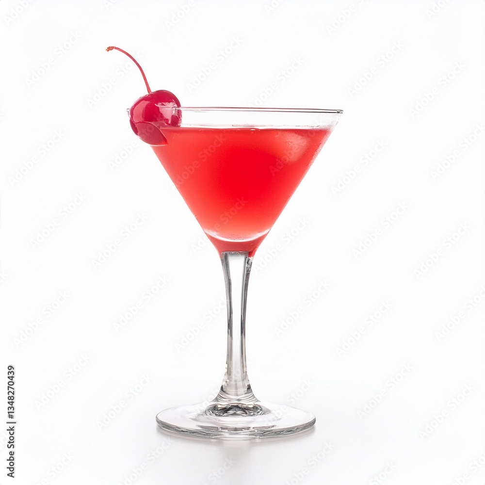 Refreshing Red Cocktail with Cherry Garnish Refreshing Red Cocktail with Cherry Garnish