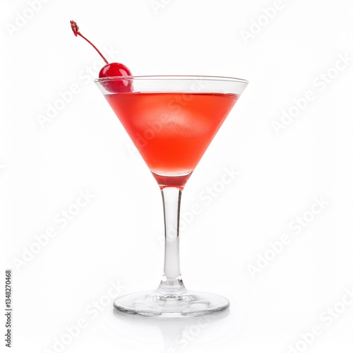 Wallpaper Mural Bright Red Cocktail with Cherry on White Background Torontodigital.ca