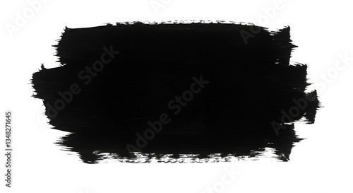 Abstract Black Paint Stroke on Transparent Background for Graphic Design