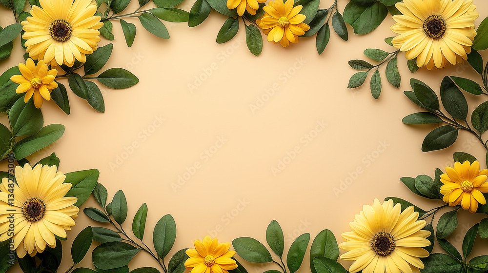 Obraz premium yellow flowers frame