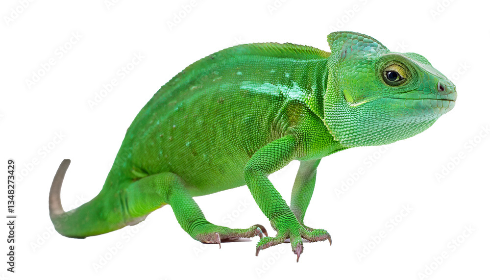 Obraz premium Colorful Green Lizard with Unique Patterns