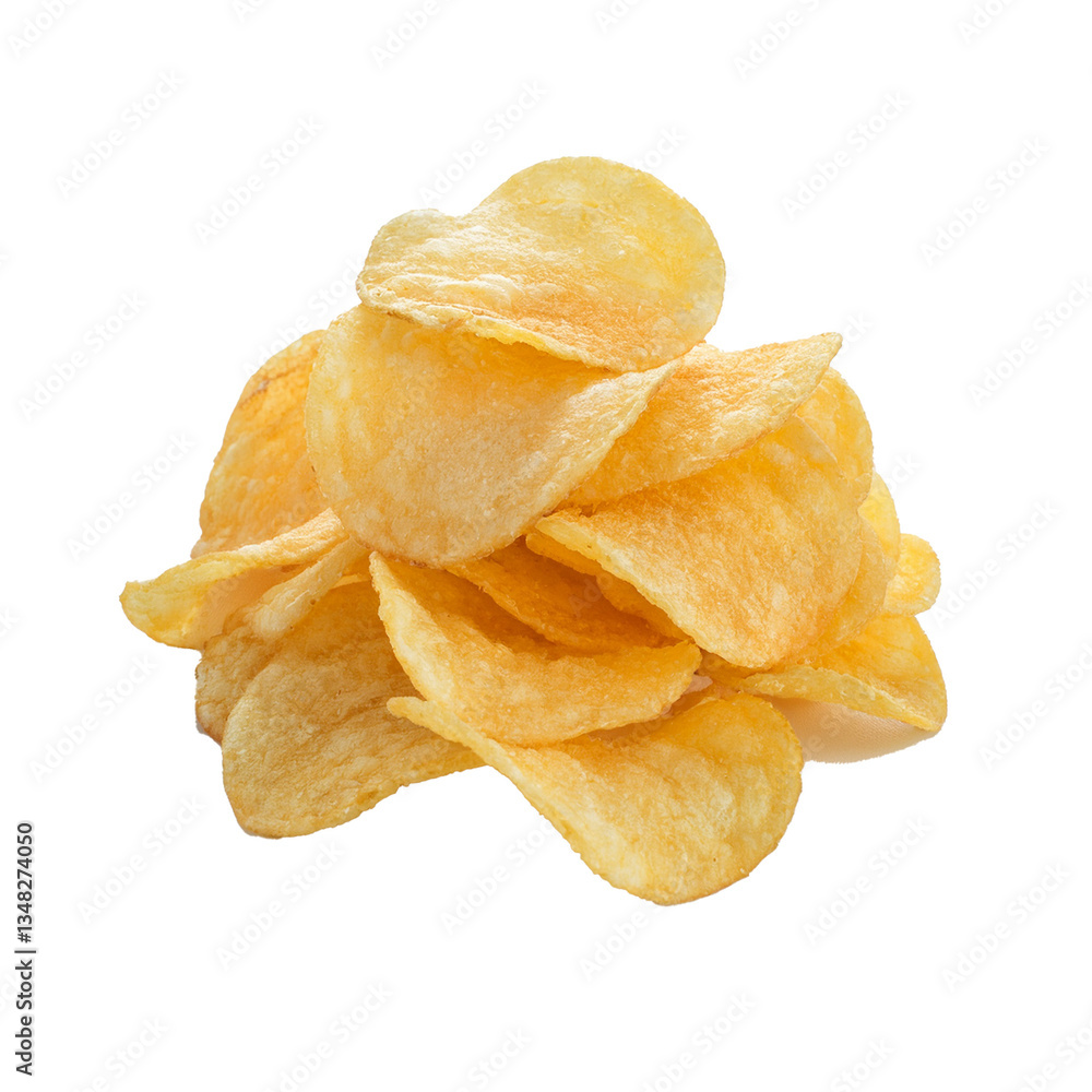 Crispy Potato Chips Piled High for Snack Delight Crispy Potato Chips Piled High for Snack Delight