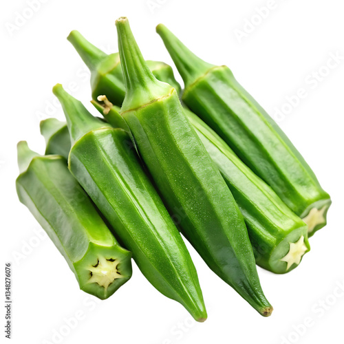 okra image with isolated on transparent background