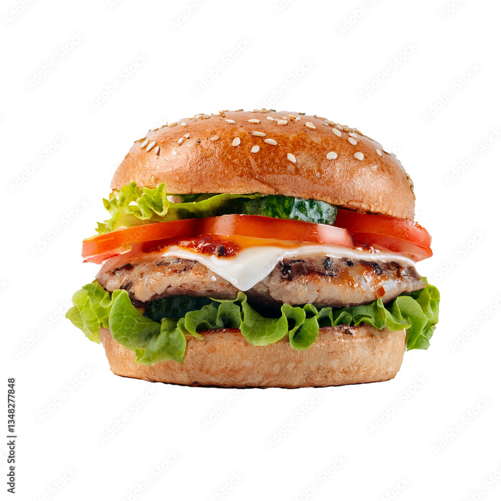 Delicious Cheeseburger with Fresh Ingredients Delicious Cheeseburger with Fresh Ingredients