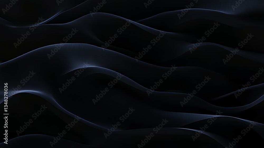 Obraz premium Abstract Black Waves Background Dark Minimalist Elegant Smooth Modern Design